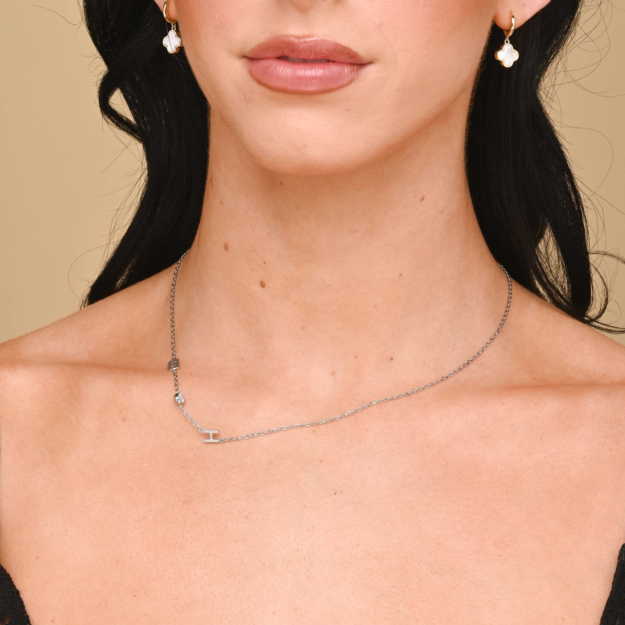 Sideways Initial Letter Necklace