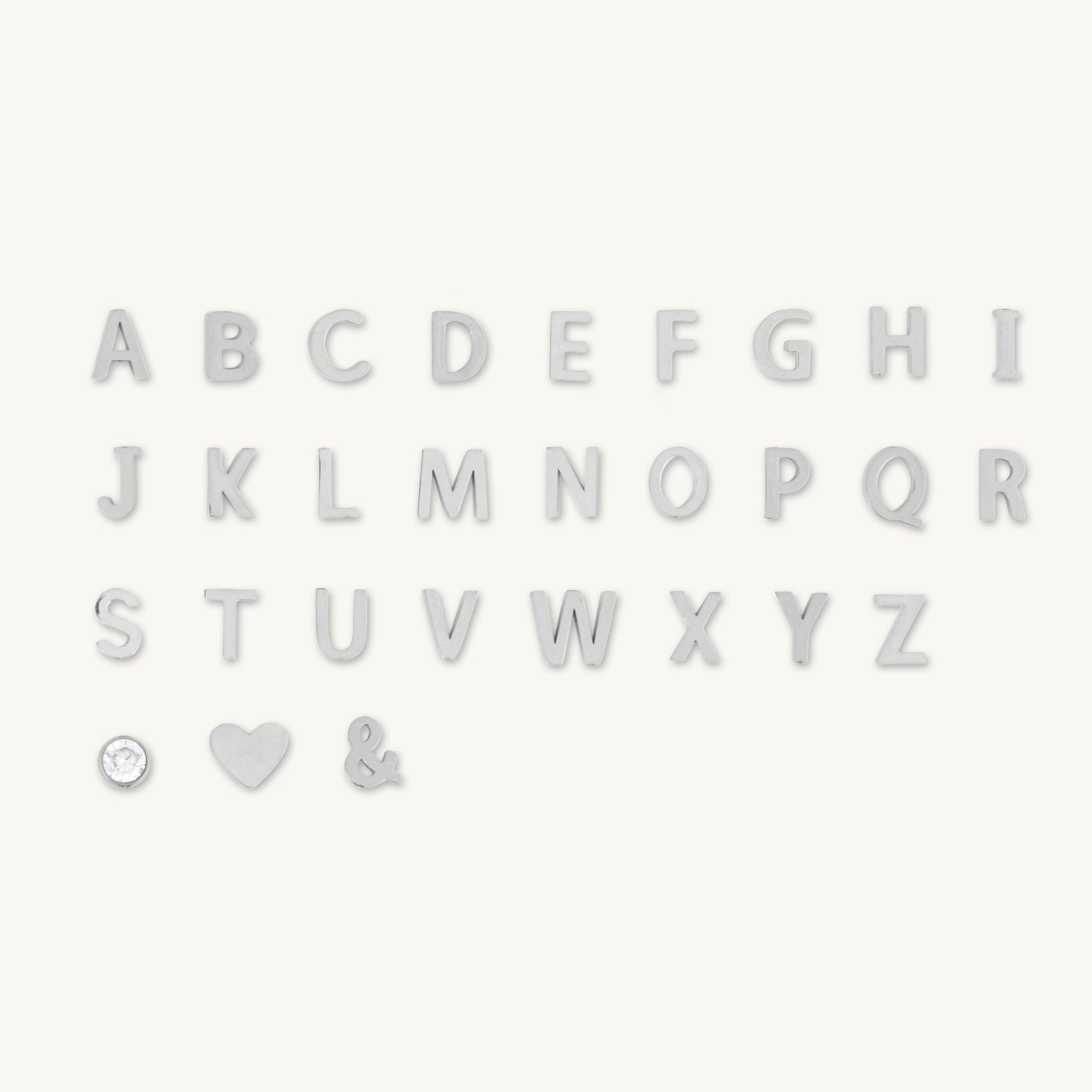 Sideways Initial Letter Solid Heart Necklace