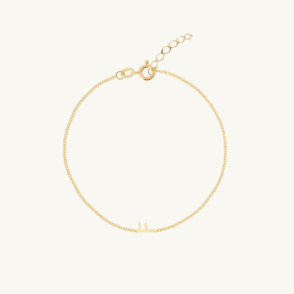 Sideways Single Initial Letter Bracelet
