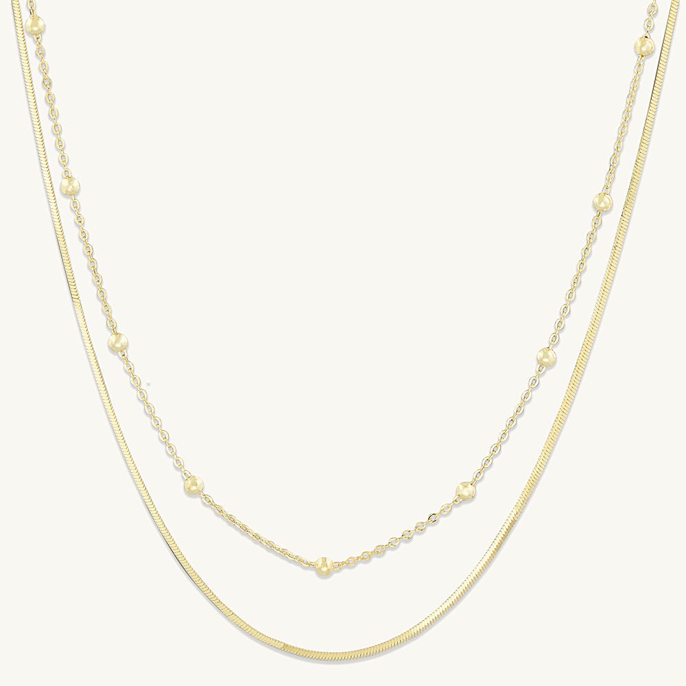 Snake and Satellite Layering Necklace