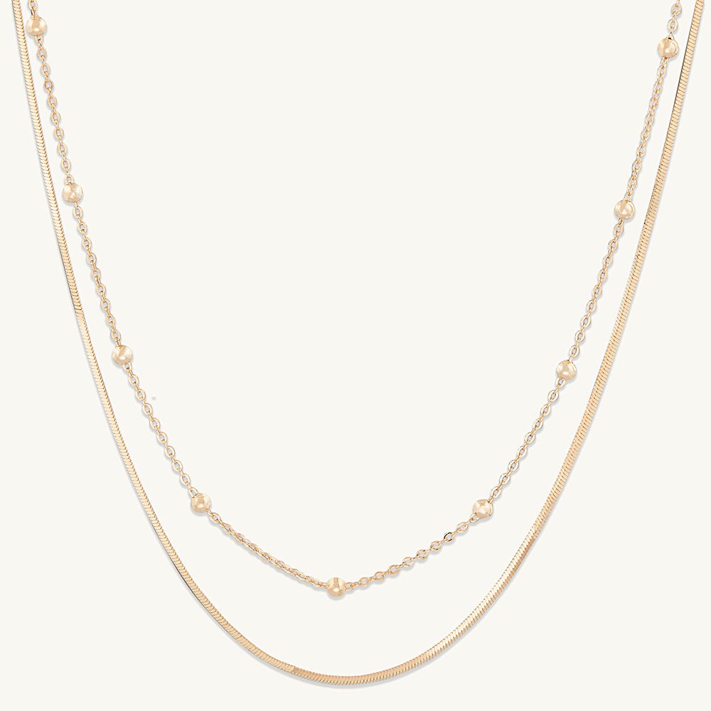 Snake and Satellite Layering Necklace
