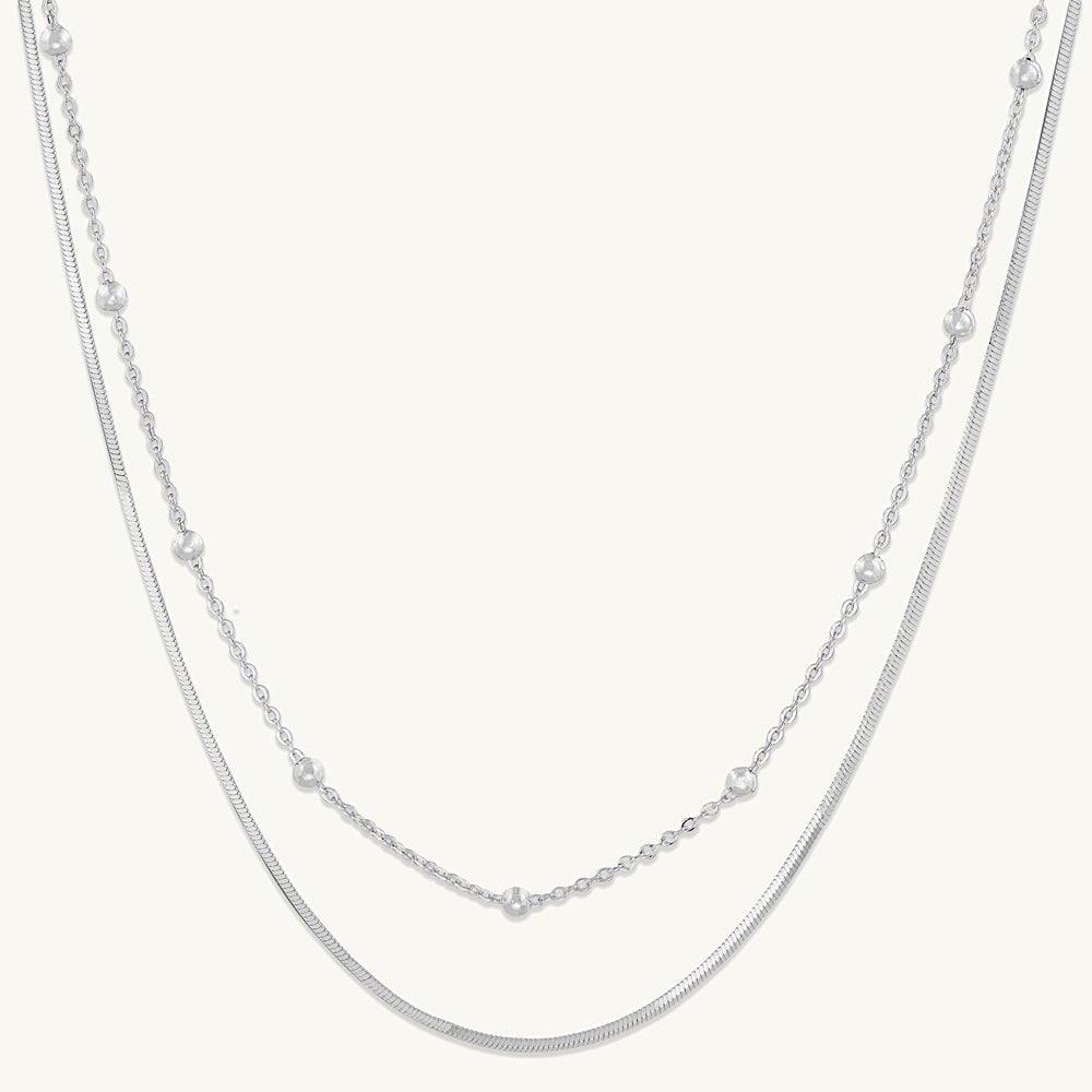 Snake and Satellite Layering Necklace