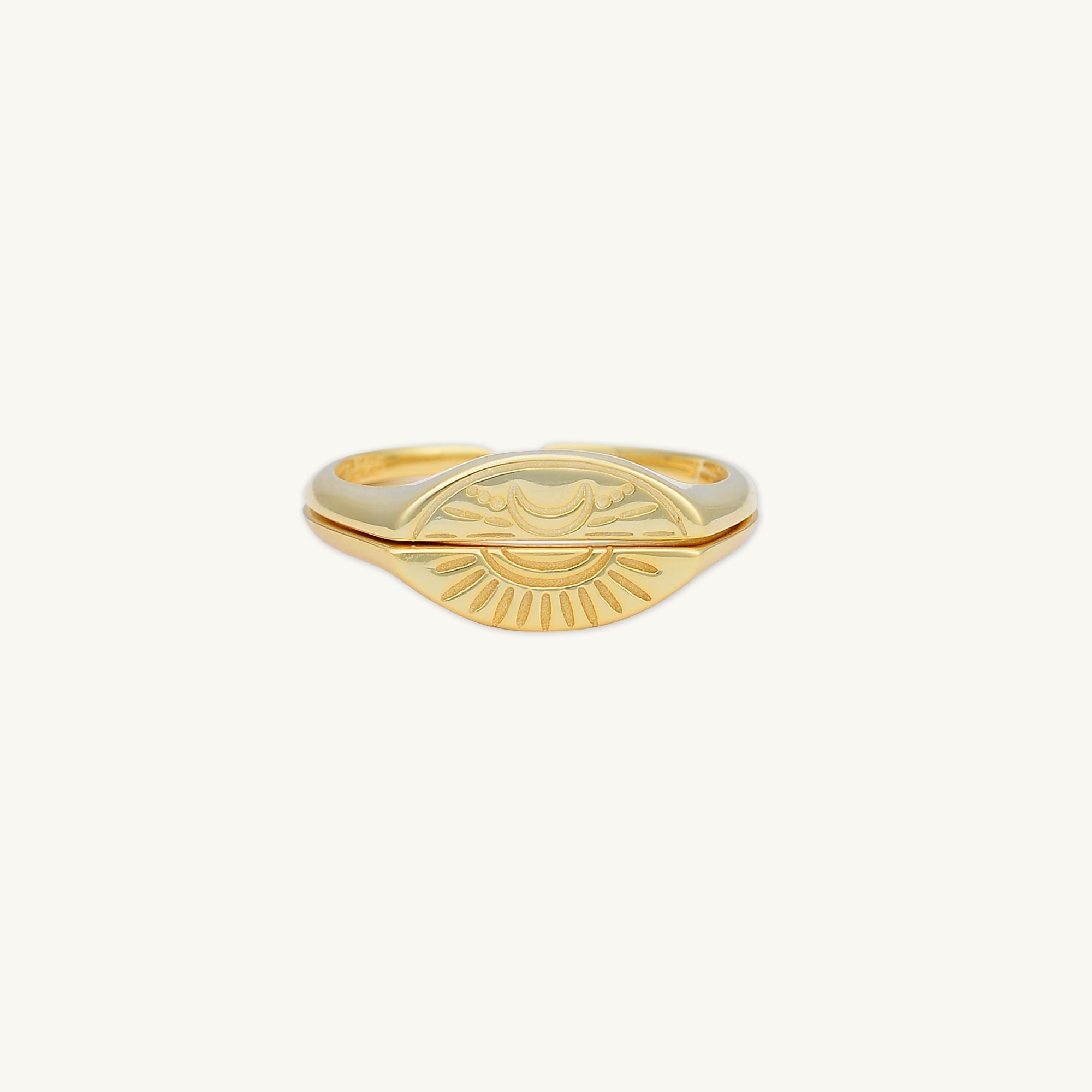 Sun & Moon Friendship Couple Twin Set Rings
