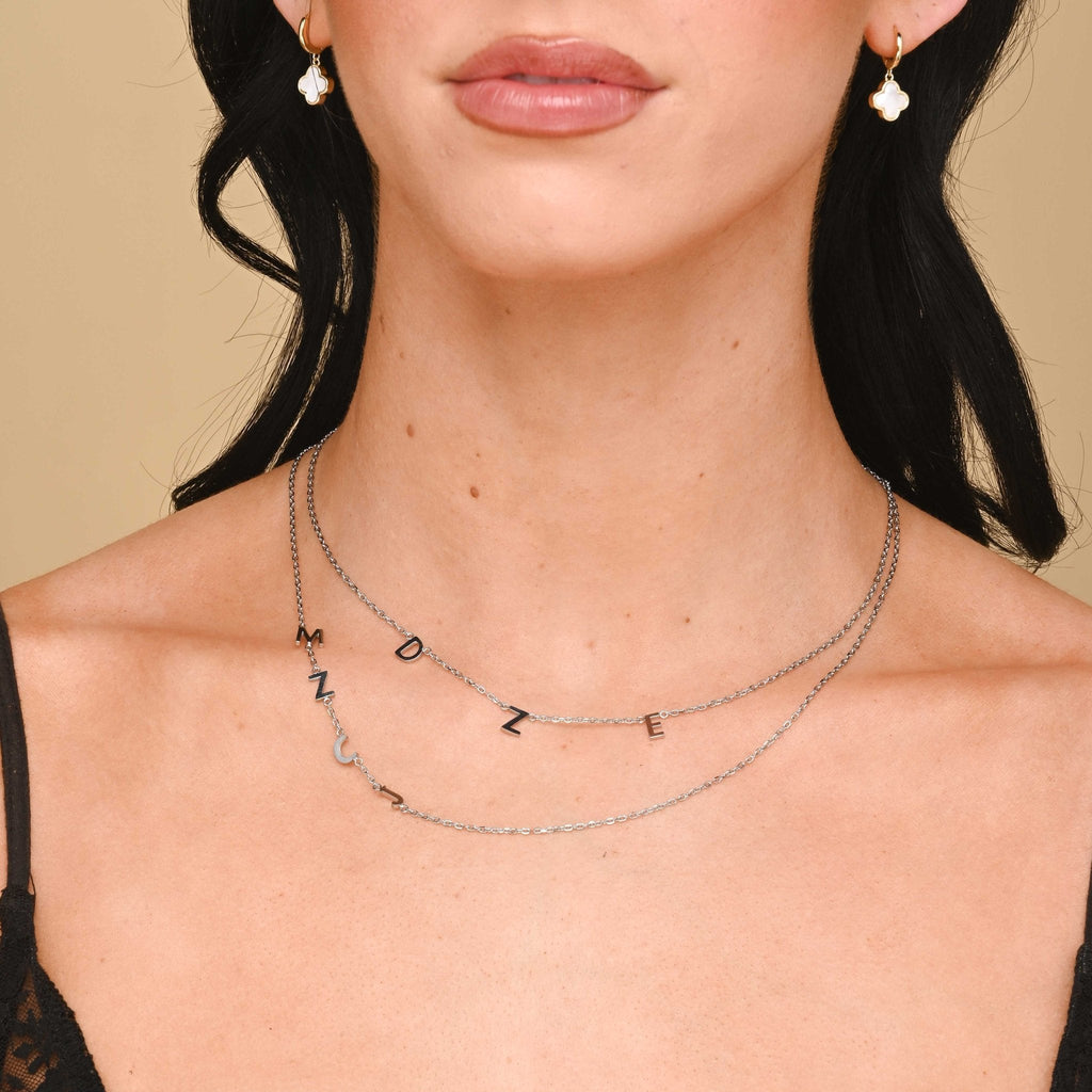 Sideways Initial Letter Necklace