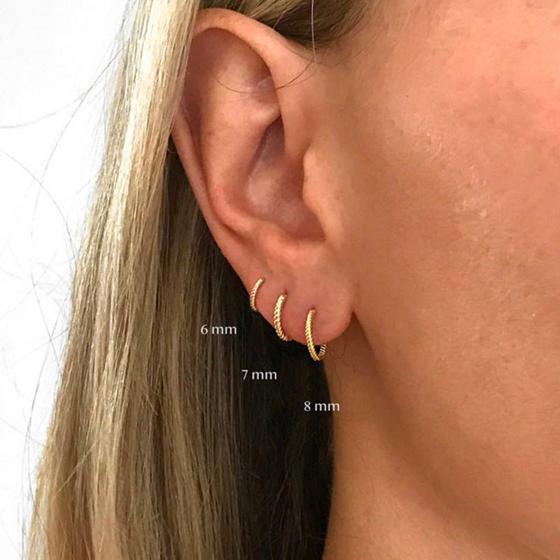 Thin Croissant Hoop Earrings